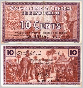 Tiền giấy Đông Dương mệnh giá 10 xu